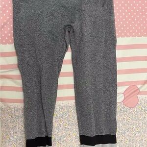 Women's Gray Leggings with Black Trim